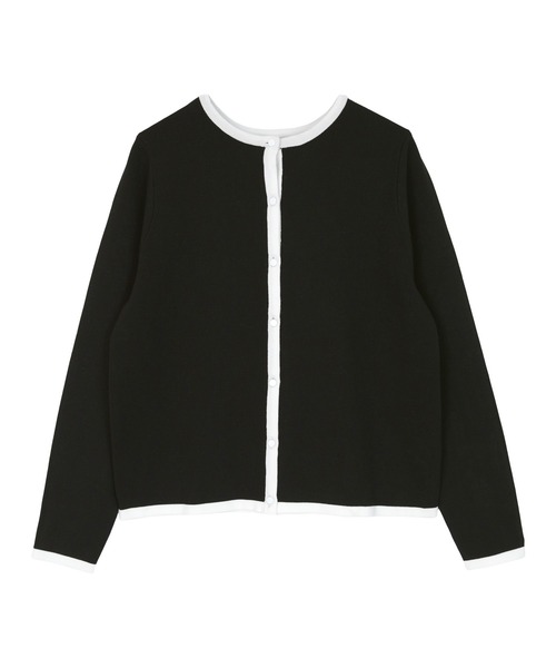 UR'S（ユアーズ）の「ﾊﾞｲｶﾗｰｸﾙｰﾈｯｸﾆｯﾄｶｰﾃﾞｨｶﾞﾝ（カーディガン/ボレロ・レディース・ホワイト/ブラック・S/M/L）」の18枚目の写真