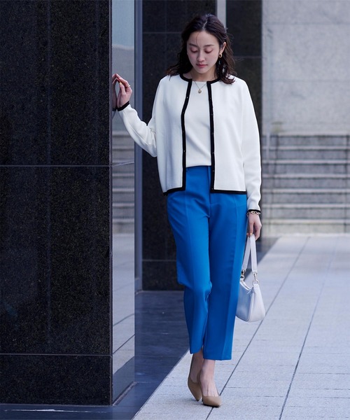 UR'S（ユアーズ）の「ﾊﾞｲｶﾗｰｸﾙｰﾈｯｸﾆｯﾄｶｰﾃﾞｨｶﾞﾝ（カーディガン/ボレロ・レディース・ホワイト/ブラック・S/M/L）」の20枚目の写真