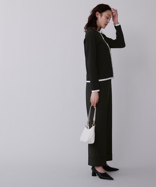 UR'S（ユアーズ）の「ﾊﾞｲｶﾗｰｸﾙｰﾈｯｸﾆｯﾄｶｰﾃﾞｨｶﾞﾝ（カーディガン/ボレロ・レディース・ホワイト/ブラック・S/M/L）」の14枚目の写真