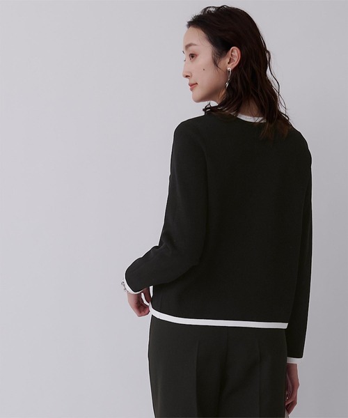 UR'S（ユアーズ）の「ﾊﾞｲｶﾗｰｸﾙｰﾈｯｸﾆｯﾄｶｰﾃﾞｨｶﾞﾝ（カーディガン/ボレロ・レディース・ホワイト/ブラック・S/M/L）」の12枚目の写真