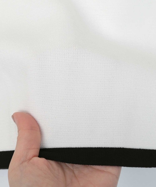 UR'S（ユアーズ）の「ﾊﾞｲｶﾗｰｸﾙｰﾈｯｸﾆｯﾄｶｰﾃﾞｨｶﾞﾝ（カーディガン/ボレロ・レディース・ホワイト/ブラック・S/M/L）」の5枚目の写真