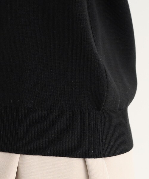 DRESKIP（ドレスキップ）の「◆【上品に着映える】お袖カットジャカード異素材ニット（ニット/セーター・レディース・ブラック/パープル/ライトベージュ・02/03）」の9枚目の写真