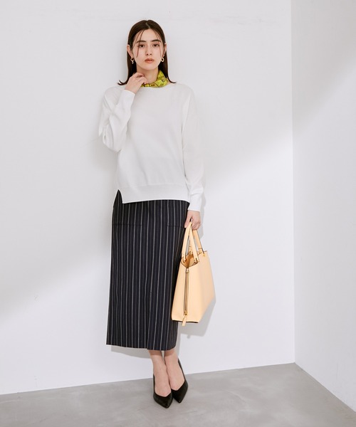 ROPE'(ロペ)の「ホールガーメントボートネックニットプルオーバー(ニット/セーター・レディース・ホワイト/ミント/ラベンダー・38)」の6枚目の写真