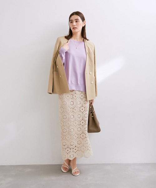ROPE'(ロペ)の「ホールガーメントボートネックニットプルオーバー(ニット/セーター・レディース・ホワイト/ミント/ラベンダー・38)」の20枚目の写真