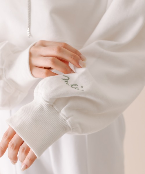 mline（エムライン）の「セットアップ対応[mline]刺繍ショートスウェット（スウェット・レディース・オフホワイト/ネイビー・FREE）」の21枚目の写真