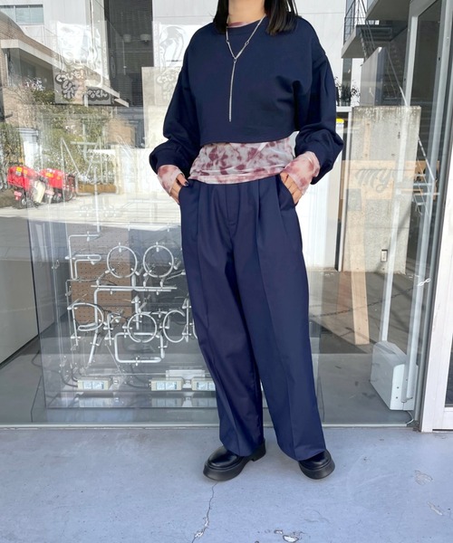 mline（エムライン）の「セットアップ対応[mline]刺繍ショートスウェット（スウェット・レディース・オフホワイト/ネイビー・FREE）」の22枚目の写真