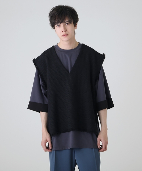 tk.TAKEO KIKUCHI（ティーケータケオキクチ）の「◆ツィードフリンジベスト（ベスト・メンズ・ブラック系3/ブラック・88）」の13枚目の写真