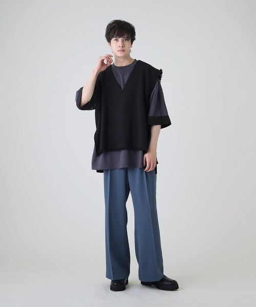 tk.TAKEO KIKUCHI（ティーケータケオキクチ）の「◆ツィードフリンジベスト（ベスト・メンズ・ブラック系3/ブラック・88）」の14枚目の写真