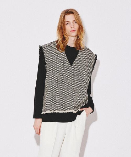 tk.TAKEO KIKUCHI（ティーケータケオキクチ）の「◆ツィードフリンジベスト（ベスト・メンズ・ブラック系3/ブラック・88）」の17枚目の写真