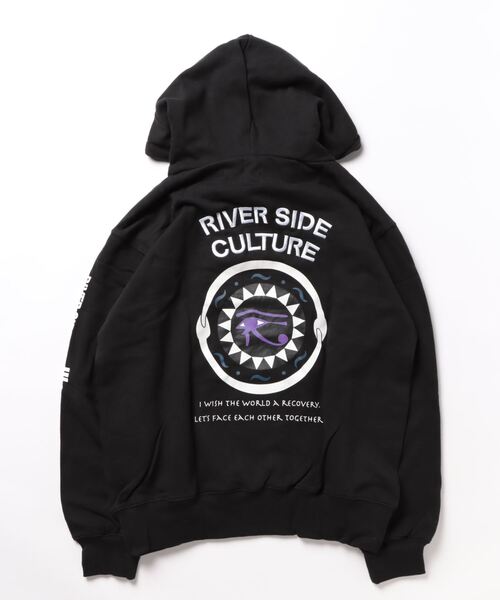 RIVER SIDE CULTURE(リバーサイドカルチャー)の「RIVER SIDE CULTURE/COTTON100% RSCエジプト文明ホルスの目モチーフ プルパーカー(M4)(パーカー・メンズ・杢グレー/ブルーグリーン/ブラック・MEDIUM/LARGE/X-LARGE)」の20枚目の写真