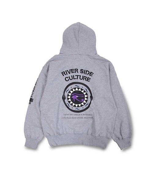 RIVER SIDE CULTURE(リバーサイドカルチャー)の「RIVER SIDE CULTURE/COTTON100% RSCエジプト文明ホルスの目モチーフ プルパーカー(M4)(パーカー・メンズ・杢グレー/ブルーグリーン/ブラック・MEDIUM/LARGE/X-LARGE)」の11枚目の写真