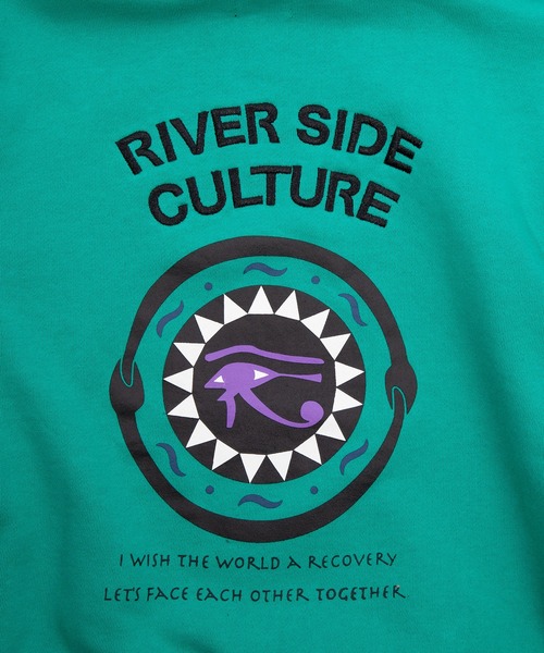 RIVER SIDE CULTURE(リバーサイドカルチャー)の「RIVER SIDE CULTURE/COTTON100% RSCエジプト文明ホルスの目モチーフ プルパーカー(M4)(パーカー・メンズ・杢グレー/ブルーグリーン/ブラック・MEDIUM/LARGE/X-LARGE)」の19枚目の写真