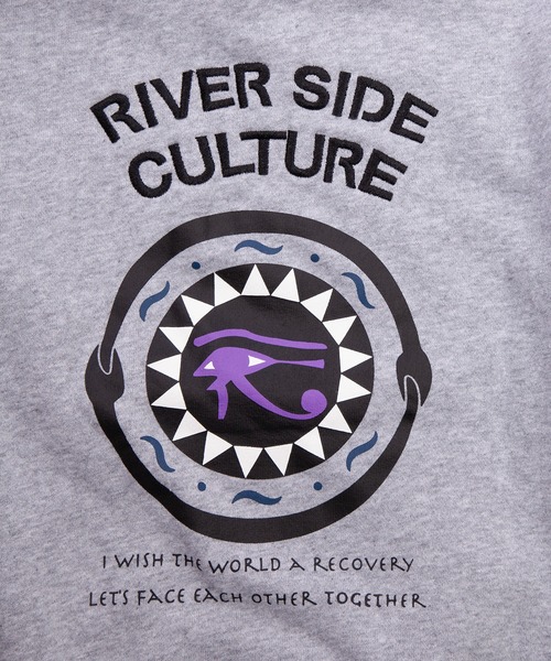RIVER SIDE CULTURE(リバーサイドカルチャー)の「RIVER SIDE CULTURE/COTTON100% RSCエジプト文明ホルスの目モチーフ プルパーカー(M4)(パーカー・メンズ・杢グレー/ブルーグリーン/ブラック・MEDIUM/LARGE/X-LARGE)」の14枚目の写真