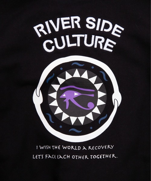 RIVER SIDE CULTURE(リバーサイドカルチャー)の「RIVER SIDE CULTURE/COTTON100% RSCエジプト文明ホルスの目モチーフ プルパーカー(M4)(パーカー・メンズ・杢グレー/ブルーグリーン/ブラック・MEDIUM/LARGE/X-LARGE)」の9枚目の写真