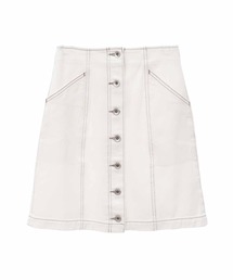 フロントボタンデニムミニスカート