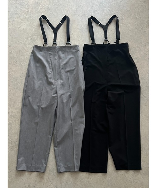 owndaily（オンデイリー）の「サスペンダー付きタックパンツ（サロペット/オーバーオール・レディース・グレー/ブラック・FREE）」の9枚目の写真