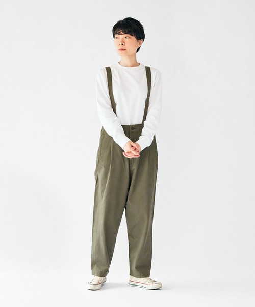 SETTO（セット）の「COMFORT-T：ロングTシャツ（Tシャツ/カットソー・レディース・カーキ/ホワイト・XS/S/L/M）」の4枚目の写真