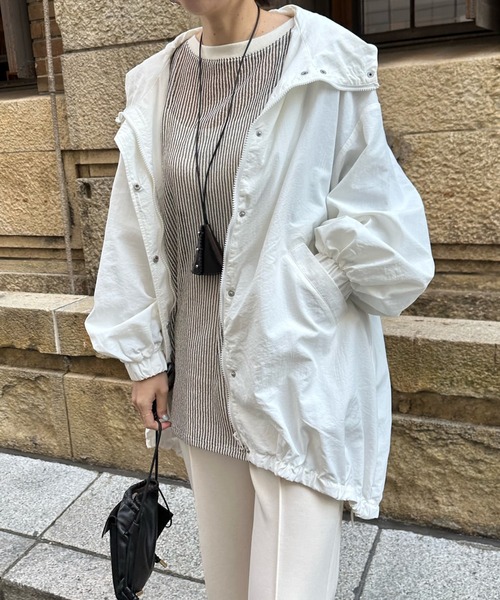 DouDou（ドゥドゥ）の「【WEB限定】ナイロンモンスターパーカー（ブルゾン・レディース・オフホワイト/ブラック・FREE）」の7枚目の写真