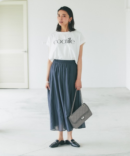 RIVE DROITE(リヴドロワ)の「ゆったりした楽ちんなサイズ感/ロゴフレンチカットソー(Tシャツ/カットソー・レディース・ブラウン/オフホワイト・FREE)」の14枚目の写真