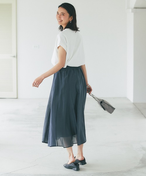 RIVE DROITE(リヴドロワ)の「ゆったりした楽ちんなサイズ感/ロゴフレンチカットソー(Tシャツ/カットソー・レディース・ブラウン/オフホワイト・FREE)」の4枚目の写真