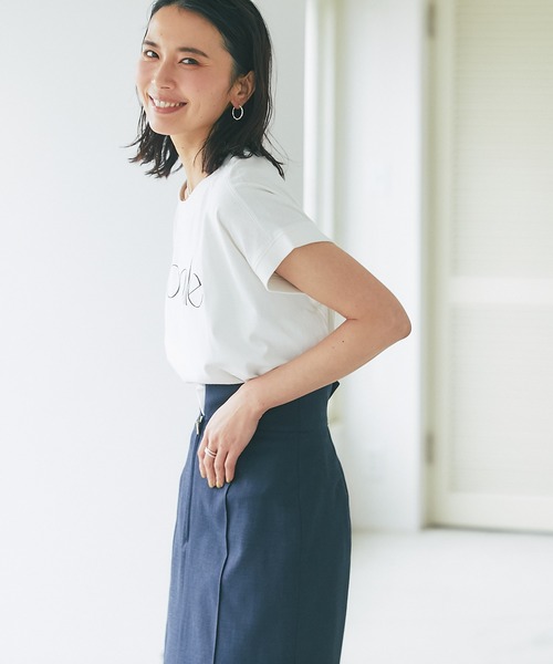 RIVE DROITE(リヴドロワ)の「ゆったりした楽ちんなサイズ感/ロゴフレンチカットソー(Tシャツ/カットソー・レディース・ブラウン/オフホワイト・FREE)」の22枚目の写真