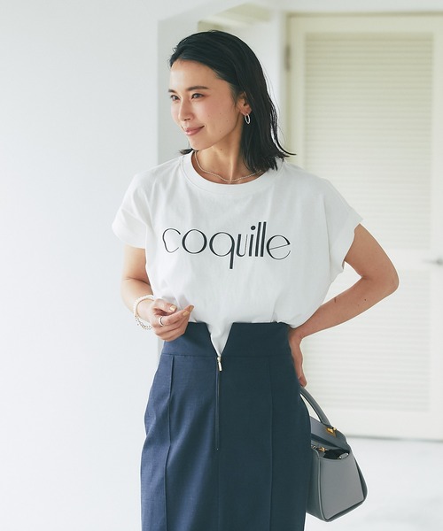 RIVE DROITE(リヴドロワ)の「ゆったりした楽ちんなサイズ感/ロゴフレンチカットソー(Tシャツ/カットソー・レディース・ブラウン/オフホワイト・FREE)」の9枚目の写真