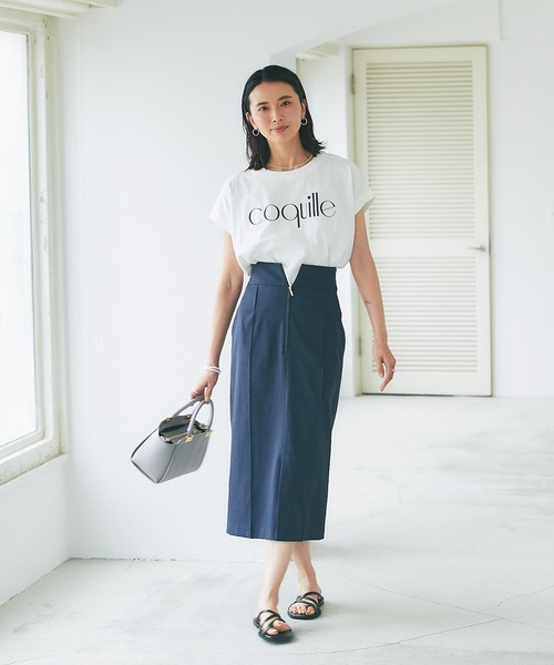 RIVE DROITE(リヴドロワ)の「ゆったりした楽ちんなサイズ感/ロゴフレンチカットソー(Tシャツ/カットソー・レディース・ブラウン/オフホワイト・FREE)」の7枚目の写真
