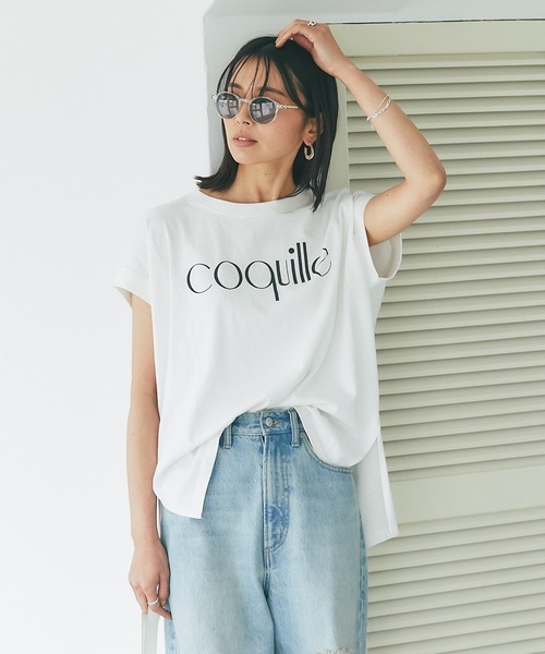 RIVE DROITE(リヴドロワ)の「ゆったりした楽ちんなサイズ感/ロゴフレンチカットソー(Tシャツ/カットソー・レディース・ブラウン/オフホワイト・FREE)」の3枚目の写真