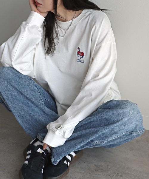 COURO（コウロ）の「刺繍ボリュームスリーブロンT（Tシャツ/カットソー