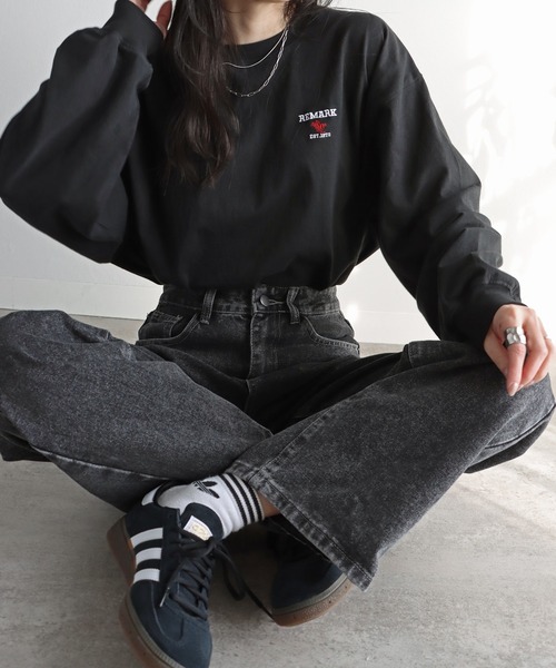 COURO(コウロ)の「刺繍ボリュームスリーブロンT(Tシャツ/カットソー・レディース・ホワイト/ブラック/ネイビー/グレー/ブルー/マスタード/ホワイト系その他/ブラック系その他/ホワイト系その他3/ブラック系その他4/アイボリー系1/ブラック系その他2/アイボリー/ホワイト系その他5/アイボリー系2/ホワイト系その他2/ブラック系その他3/アイボリー系/ホワイト系その他4/ブラック系その他5・M/L)」の9枚目の写真