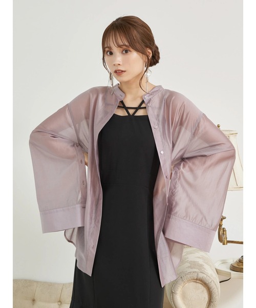 earth music&ecology（アースミュージックアンドエコロジー）の「マルチウェイシアーシャツ（シャツ/ブラウス・レディース・ピンク系その他3/ライトベージュ/サックスブルー・FREE）」の5枚目の写真