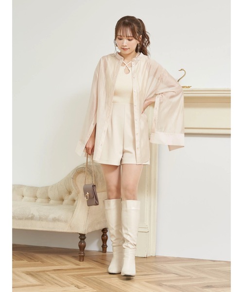 earth music&ecology（アースミュージックアンドエコロジー）の「マルチウェイシアーシャツ（シャツ/ブラウス・レディース・ピンク系その他3/ライトベージュ/サックスブルー・FREE）」の10枚目の写真