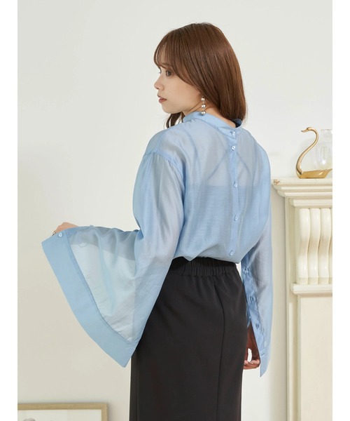 earth music&ecology（アースミュージックアンドエコロジー）の「マルチウェイシアーシャツ（シャツ/ブラウス・レディース・ピンク系その他3/ライトベージュ/サックスブルー・FREE）」の16枚目の写真