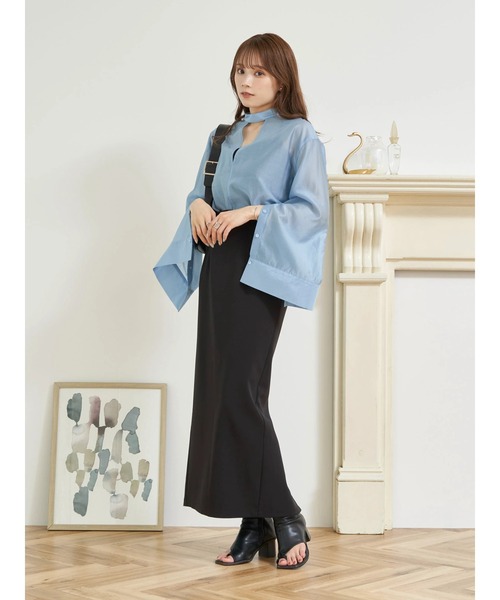 earth music&ecology（アースミュージックアンドエコロジー）の「マルチウェイシアーシャツ（シャツ/ブラウス・レディース・ピンク系その他3/ライトベージュ/サックスブルー・FREE）」の17枚目の写真