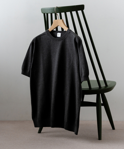 EDIFICE（エディフィス）の「ホールガーメント ニットTシャツ（ニット/セーター・メンズ・チャコールグレー/ブラック/モスグリーン/ベージュ/イエロー・MEDIUM/LARGE）」の3枚目の写真