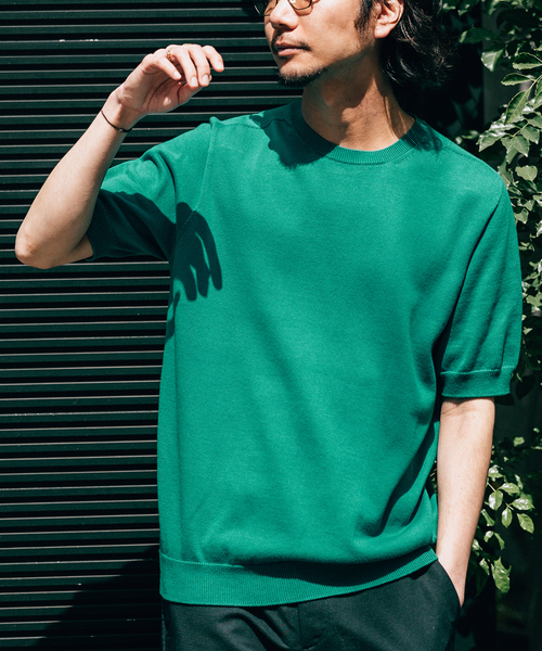 EDIFICE（エディフィス）の「ホールガーメント ニットTシャツ（ニット/セーター・メンズ・チャコールグレー/ブラック/モスグリーン/ベージュ/イエロー・MEDIUM/LARGE）」の5枚目の写真