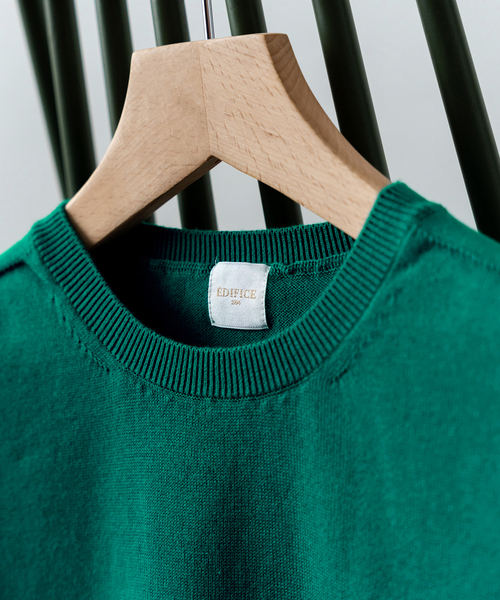 EDIFICE（エディフィス）の「ホールガーメント ニットTシャツ（ニット/セーター・メンズ・チャコールグレー/ブラック/モスグリーン/ベージュ/イエロー・MEDIUM/LARGE）」の6枚目の写真