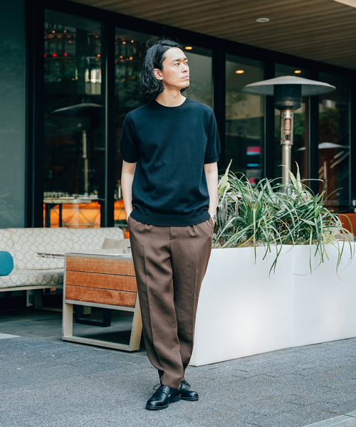 EDIFICE（エディフィス）の「ホールガーメント ニットTシャツ（ニット/セーター・メンズ・チャコールグレー/ブラック/モスグリーン/ベージュ/イエロー・MEDIUM/LARGE）」の9枚目の写真