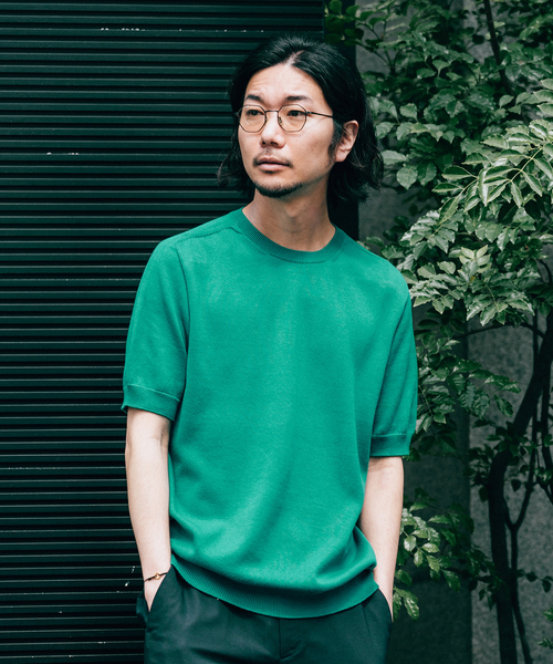 EDIFICE（エディフィス）の「ホールガーメント ニットTシャツ（ニット/セーター・メンズ・チャコールグレー/ブラック/モスグリーン/ベージュ/イエロー・MEDIUM/LARGE）」の20枚目の写真