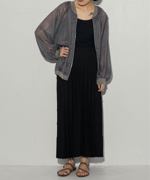 ottilie（オティーリエ）の「ottilie シアージャケット（ブルゾン・レディース・チャコールグレー/アイボリー/ミント・FREE）」の3枚目の写真