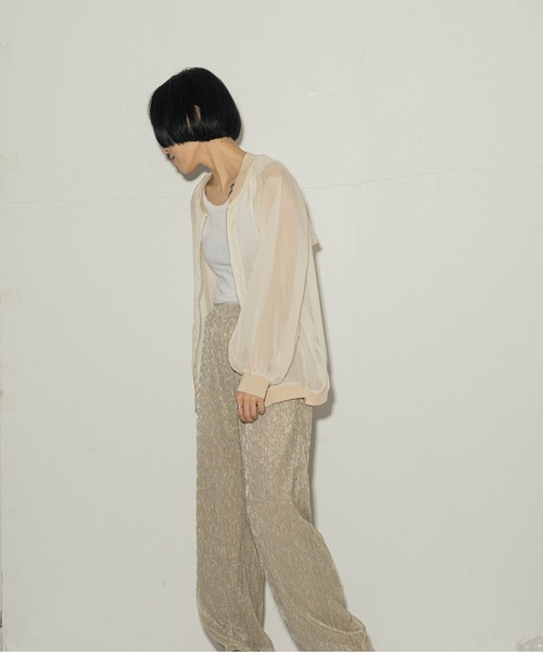 ottilie（オティーリエ）の「ottilie シアージャケット（ブルゾン・レディース・チャコールグレー/アイボリー/ミント・FREE）」の22枚目の写真