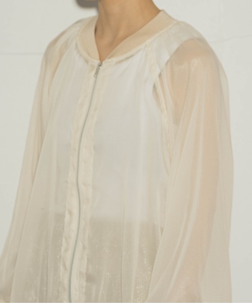 ottilie（オティーリエ）の「ottilie シアージャケット（ブルゾン・レディース・チャコールグレー/アイボリー/ミント・FREE）」の19枚目の写真