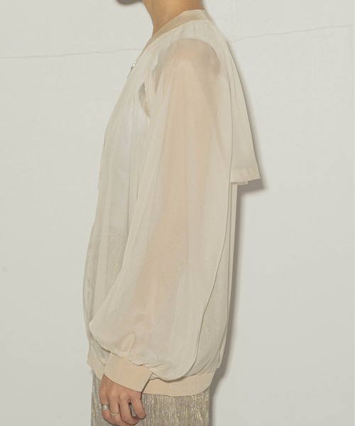 ottilie（オティーリエ）の「ottilie シアージャケット（ブルゾン・レディース・チャコールグレー/アイボリー/ミント・FREE）」の13枚目の写真