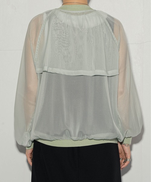 ottilie（オティーリエ）の「ottilie シアージャケット（ブルゾン・レディース・チャコールグレー/アイボリー/ミント・FREE）」の6枚目の写真