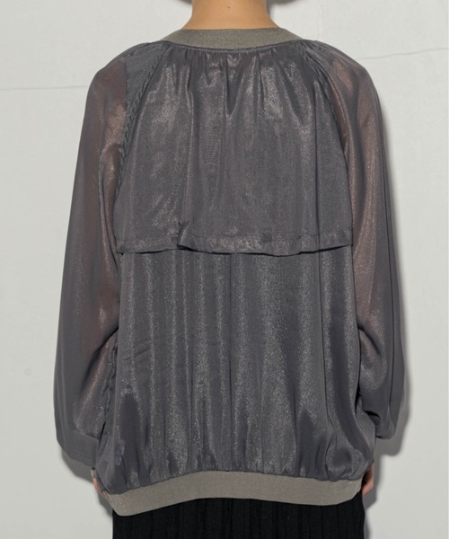 ottilie（オティーリエ）の「ottilie シアージャケット（ブルゾン・レディース・チャコールグレー/アイボリー/ミント・FREE）」の9枚目の写真