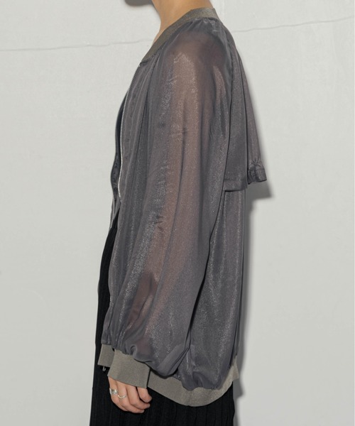 ottilie（オティーリエ）の「ottilie シアージャケット（ブルゾン・レディース・チャコールグレー/アイボリー/ミント・FREE）」の10枚目の写真