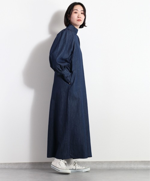 cepo（セポ）の「ハイネックギャザーデニムワンピース　セットアップ可能（ワンピース・レディース・ネイビー/ブルー系3・M）」の18枚目の写真