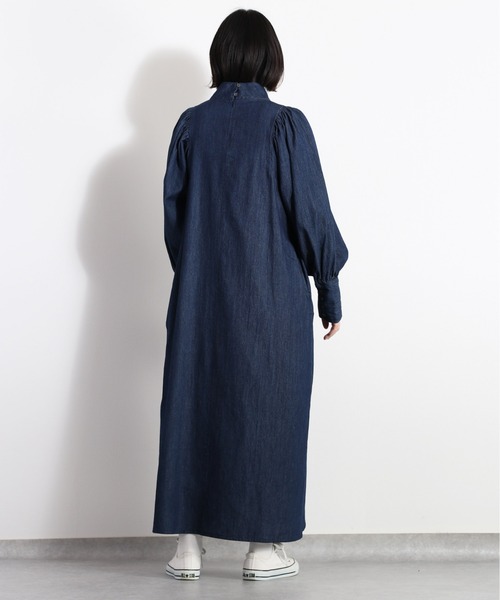 cepo（セポ）の「ハイネックギャザーデニムワンピース　セットアップ可能（ワンピース・レディース・ネイビー/ブルー系3・M）」の16枚目の写真