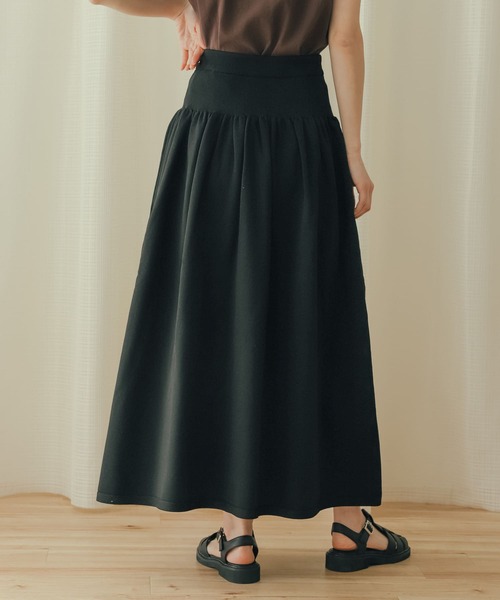 ギャザーボリュームスカート POPPY ベージュ AZUL by moussy（アズールバイマウジー）の「HEM GATHER VOLUME