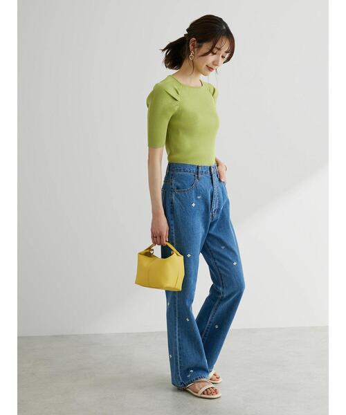 Green　Parks（グリーンパークス）の「・Double　Flags　ハナ&?　刺繍デニムパンツ（デニムパンツ・レディース・ワンウォッシュ/ライトインディゴブルー・L/M）」の6枚目の写真